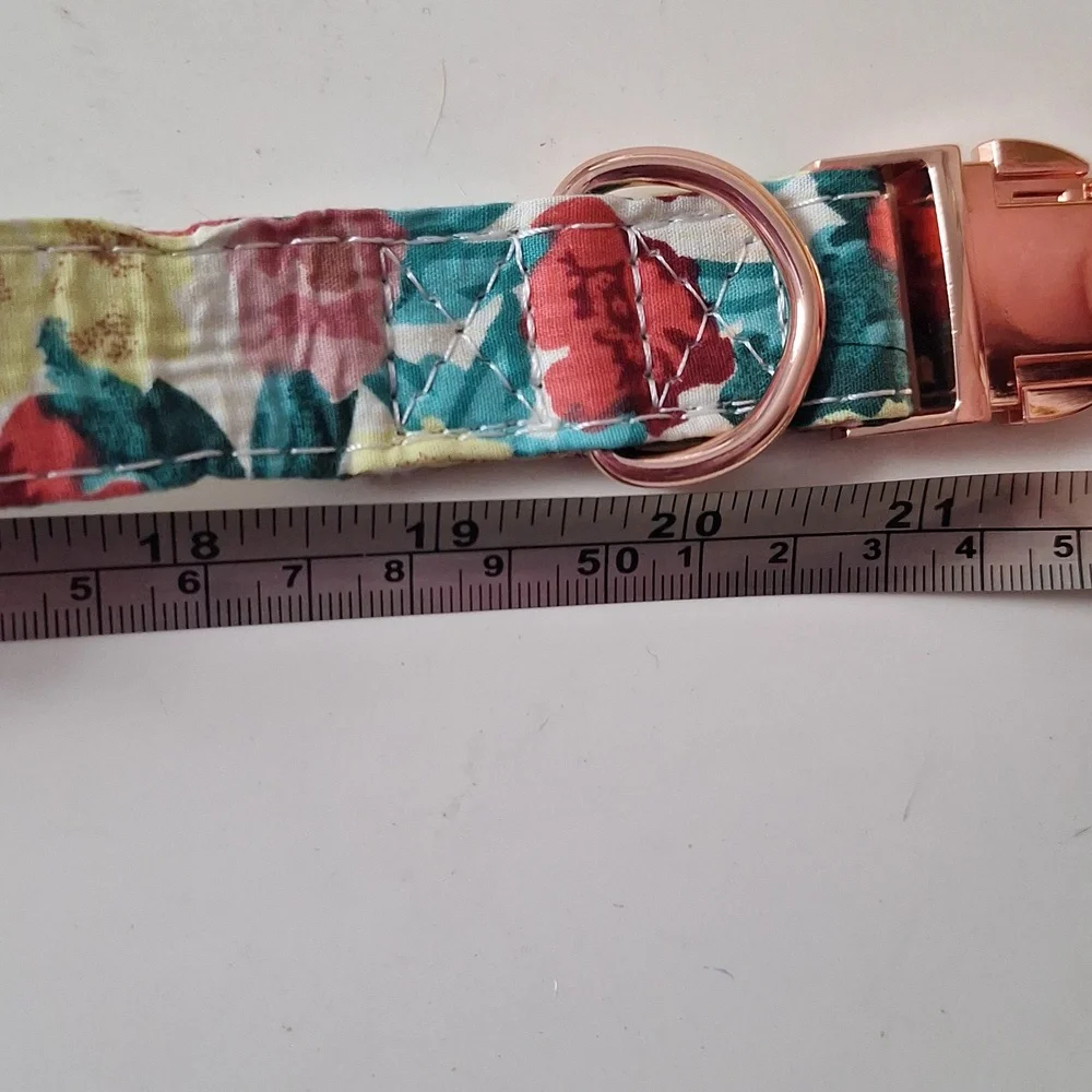 Girl Dog Floral Multicolor Dog Collar with Detachable Flower